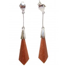 Dangle Earrings Star Sandstone Women's Silver 925 Gemstone Natural Handmade A803